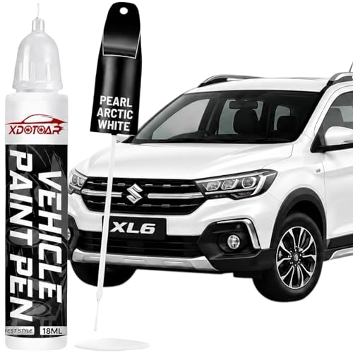 Image of XDOTOAR Car Touch Up Paint Pen for Maruti Suzuki XL6 Pearl Arctic White (ZHJ) | Factory Color Matched 2K Paint Technology | Car Scratch Remover & Paint Chip Repair | Quick Dry Formula | Rust Protection | 18ml