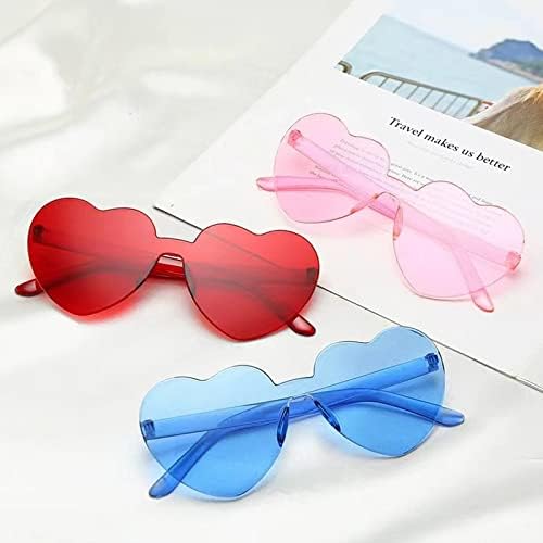 Heart Sunglasses Fancy Dress Party Heart Glasses,Novelty Party Photo Props Party Supplies,Beach Birthday Festival Dress Costume Funny Party Sunglasses for Kids and Adults (6 pcs)