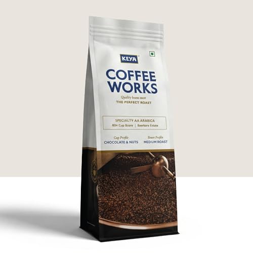 Keya Coffee Works Roasted Bean Bag Coffee 200g | Medium Roast | Single-Origin Baarbara Estate Chikmagalur |Specialty AA Grade Arabica | Freshly Roasted for Rich Aroma & Balanced Flavor