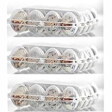 XIAOLONG Quail Egg Cartons 24 Grids with Cover,Reusable Small Egg Storage Box,Mini Egg Dispenser...