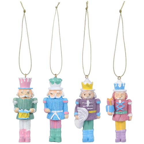 PartyKindom 4pcs Nutcracker Ornaments Nutcracker Figures for Christmas Tree Decorations Festive Decor Traditional Christmas Decor