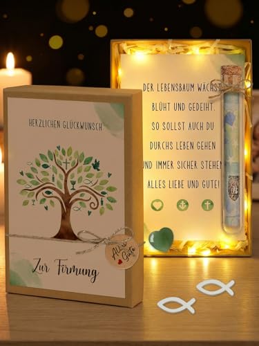 Firmung Geschenke Mädchen Jungen Geldgeschenk Firmung Verpackung Geschenkbox mit Firmungskarte & Lichterketten Firmgeschenk Junge Mädchen Firmungsdeko
