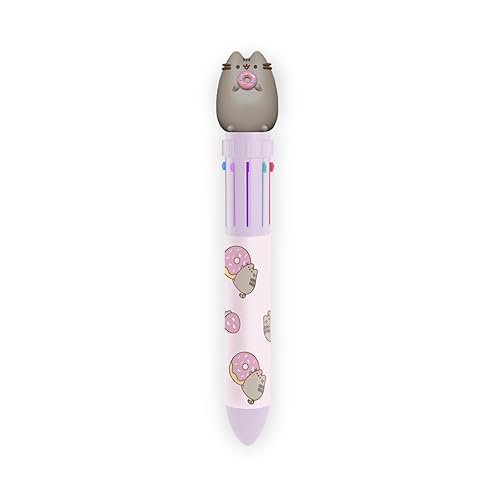 Grupo Erik Official Pusheen Pen | 10 in 1 Ballpoint Pen With 3D Pusheen Topper | Pusheen Gift | Kawaii Pen | Pusheen Gift - Kawaii Stationery