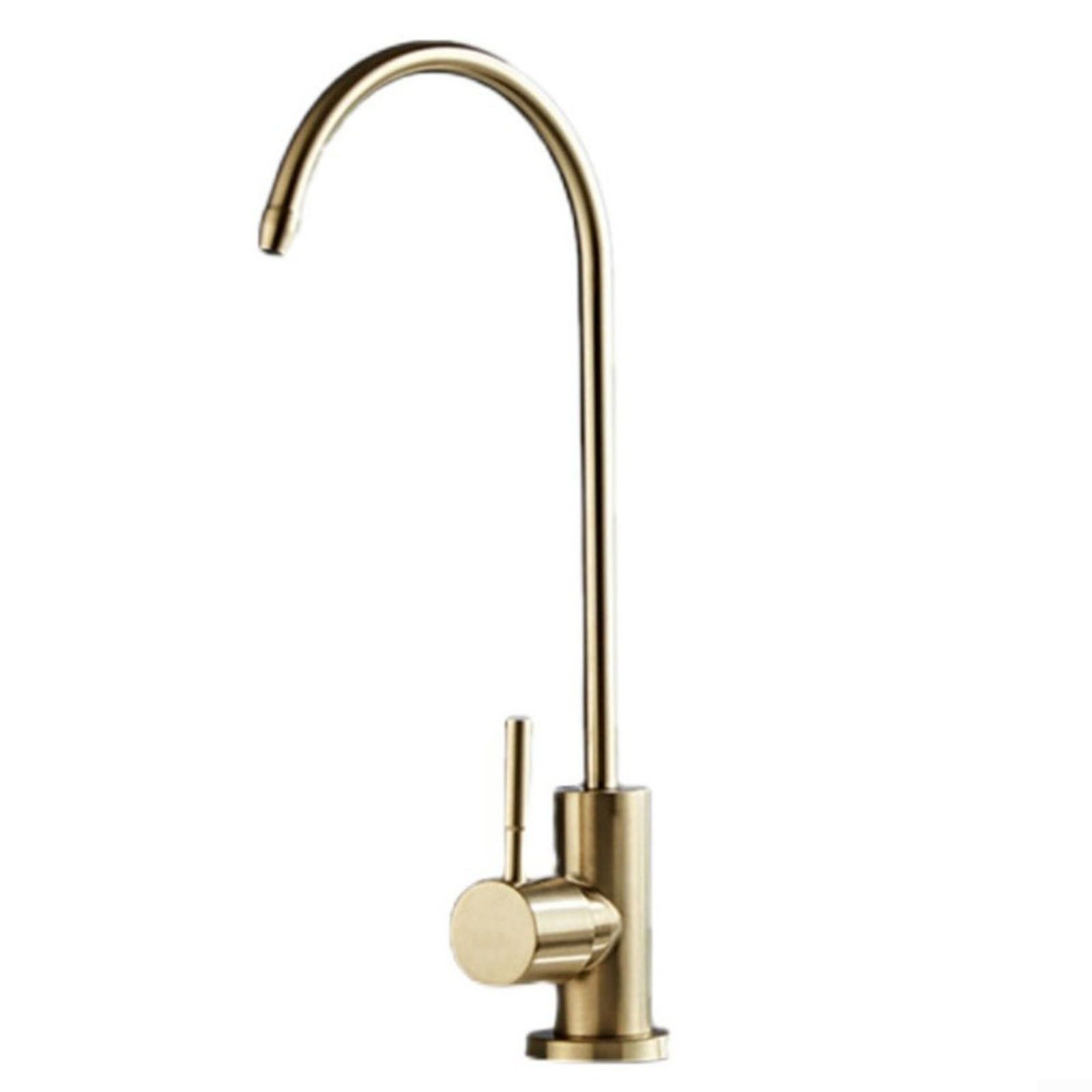 ARMYJY 1/4" Kitchen Filtered Faucet Stainless Steel Direct Purifier Direct Drinking Tap Single Cold Water Sink Faucet(gold)