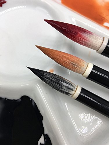 Easyou Hu Brush Chinese Brush For Coloring Painting And Practicing Calligraphy Jjby L+M+S (Jjby 3Pcs/Pack) #TOP1