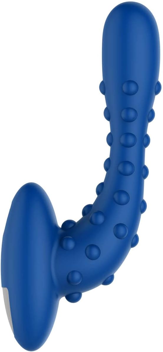 Forto Studded Pro Male Anal Vibrator & Prostate Massager - P Spot Vibrator with 10 Vibration Modes & Magnetic USB Charging - 100% Waterproof Male Sex Toys (Blue)