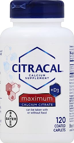 Citracal Max Size 120ct Citracal Calcium Citrate with Vitamin D Maximum Coated Caplets 120 Count -  Citrucel, Mission Pharmacal Company, Inc.