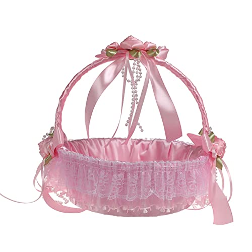 Panier en dentelle rose de mariage pour des souvenirs magiques