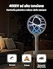 YISSVIC Racchetta Zanzare Elettrica 4000V 1500mAh con USB Ricaricabile e LED 2 in 1, Protezione Maglia a 3 Strati Adatto per Casa Giardino Campeggio Interni ed Esterni Bianco #4