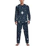 Schlafanzug Herren Schlafanzug Set Pyjamas Loungewear Nachtwäsche 2Tlg. Sternbilder