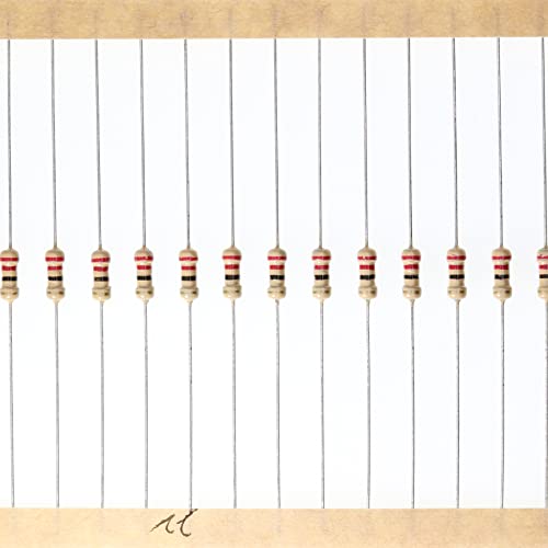 HUABAN 200 Pieces 0.25 Watts 1/4W 22R 22 Ohm 5% Carbon Film Resistor
