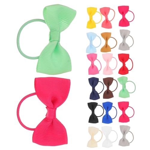 STOBAZA Small Dog Hair Bows Random Color with Elastic Bands 