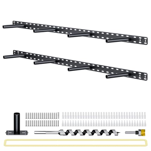 2pcs Floating Shelf Bracket Heavy Duty Decorative Floating Shelf Hardware Black Hidden Shelving Brackets for Wall,Floating Mantel Bracket for Over Fireplace (43X8X1.5 inch (for 2"-3.5" Thick