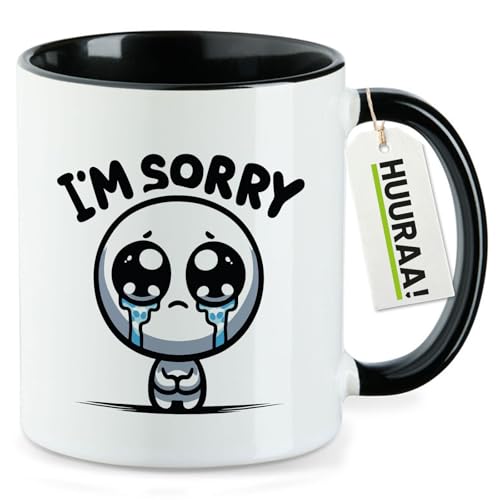 Huuraa tasse à café I'm sorry Mug Cadeau Noir 330ml I'm sorry Présent