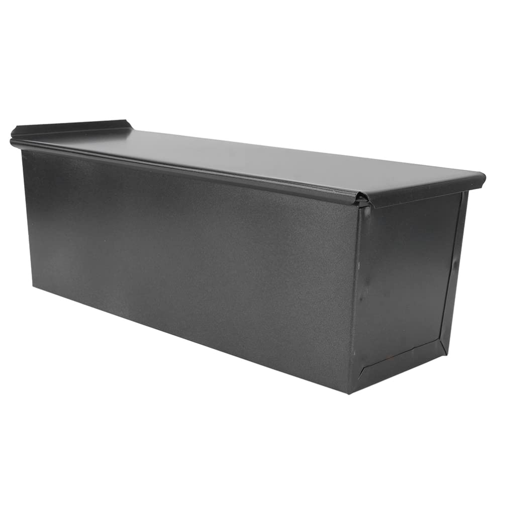 UPKOCH Pullman Loaf Pan with Lid: Flat Toast Box Non- Stick Bread Toast with Cover Stainless Steel Bakeware for Kitchen Baking 600g Black