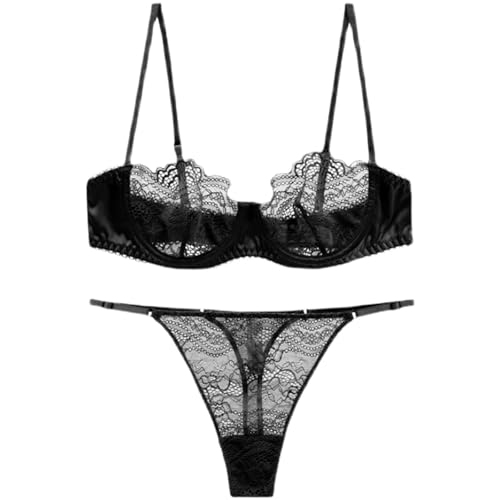 Soutien-gorge fin dentelle noire lingerie d'été légère pour robe décolletée taille XL