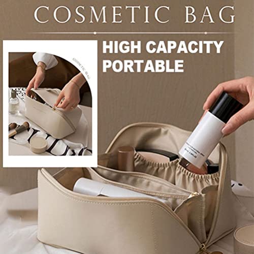 Portable Travel Multifunctional Cosmetic Bag, PU Leather Makeup Bag, Waterproof Surface Large Capaci