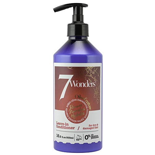7 Wonders Nourishing Leave In Conditioner with Pure Organic Oils of Almond, Marula, Argan, Olive, Macadamia, Coconut & Jojoba 16.9 fl. Oz.