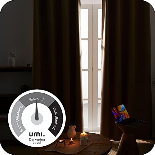 Amazon Brand - Umi Curtains Blackout Soft Thermal Insulated Decorative Nursery Curtains Eyelet Blackout Curtains for Bedroom 46 x 72 Inch Turquoise Two Panels
