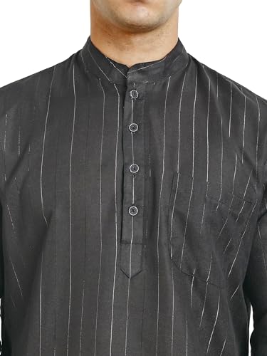 Men's Cotton Blend Stripe Kurta Pajama Set3