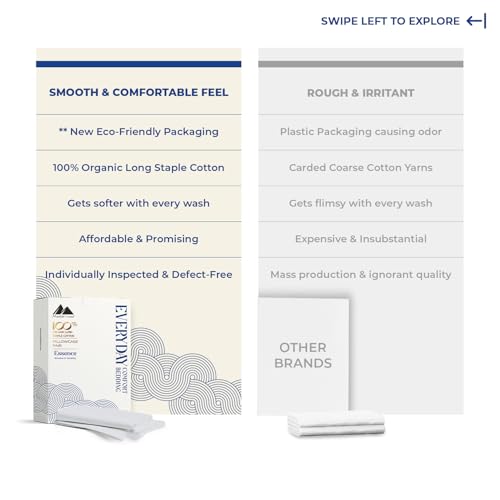 Image of Mayfair Linen 100% Organic Cotton Percale Pillow Cases Queen /Standard Size Set of 2 - Percale Pillowcovers Standard /Queen (Light Grey), Soft Cooling Pillow Case for Sleeping, Cotton Pillowcases