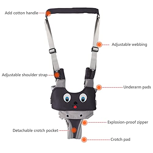 IULONEE Baby Walking Harness Breathable Mesh Handheld Toddler Helper Assistant Child Walker Help Standing Up and Walking Belt Learning Helper Infant Safety Harness for 7-24 Month Baby (Mesh Grey) - Image 4