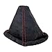L & P Car Design Shift Boot Cover Faux Suede Compatible with VW Golf 2 MK2 3 MK3 Passat MK3 Polo MK3 for Jetta MK2 MK3 Manual Transmission Black red Stitch