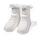 EPEIUS Baby-Girls Non Slip Ruffle Frilly Ankle Socks Toddler Girl Pointelle Grip Sock (Pack of 6) 12-36 Months,Natural White