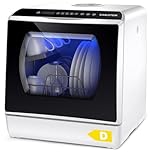 Karlxtom Lave-vaisselle de table, Mini Lave-vaisselle avec Comman destactiles à LED, 45CM, 6 Programmes, Lavage des fruits, Soins Pour Bébés