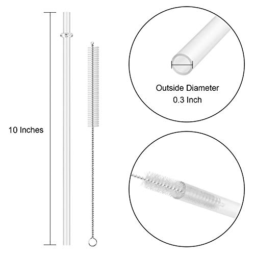 15 piezas pitillos plásticos reutilizables transparentes 10 pulgadas miniatura 2