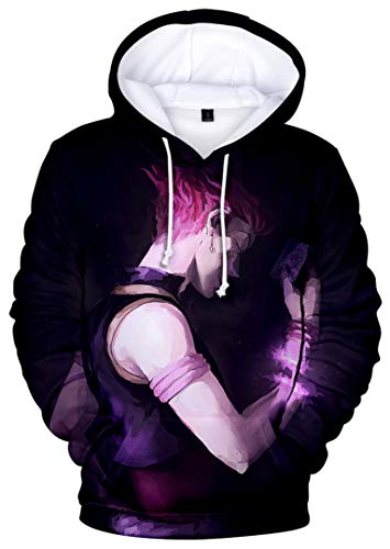 Silver Basic Damen Sweatshirts Anime Pullover Hoodie Kurapika Gon Hisoka Kapuzenpullover,Schwarz A,L1 Cover