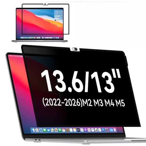 MacBook Air 13.6/13 �C���` (2022-2025�AM2�AM3�AM4) �`�����h�~�A�ȒP�ɃI��/�I�t�A���O���\ �S���� �v���C�o�V�[�t�B���^�[ �̂������h�~ �t�B���� ���˖h�~ �u���[���C�g�J�b�g �AMac Air13.6�C���`�p���b