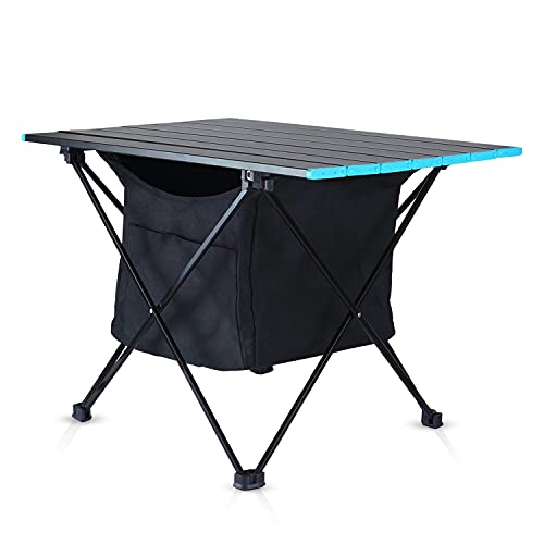 Portable Camping Table,Ultralight Beach Table with Aluminum Top and Carry Storage Bag for Camping Hiking Dining & Cooking BBQ Outdoor Picnic (Medium)