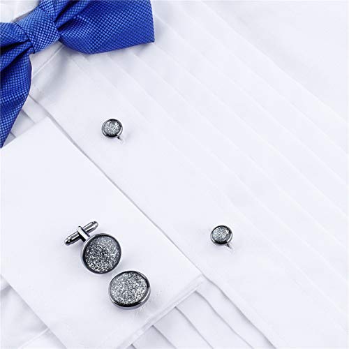 Cufflinks And Tuxedo Studs Set For Mens Diamond Dust Cufflinks - Business Gift Wedding Party Accessories… #TOP1