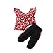 WERTYT Baby Girl Vêtements Outings Casual 2PCS Coton Vêtements Nouveau-né Vêtements Fille, rouge, 5-6 ans
