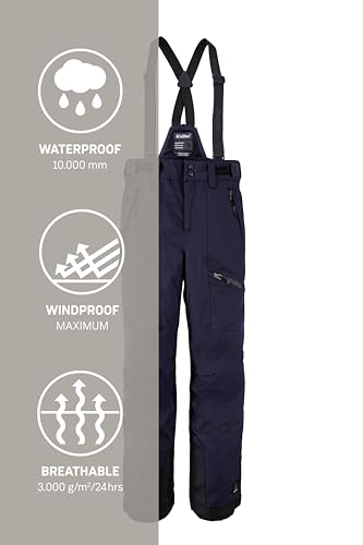 killtec Jungen Skihose mit abzippbarem Latz und Kantenschutz Boys Skihose 242, dunkelnavy, 176, 43401-000