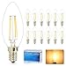 Produktbild ELINKUME 12X E14 Kerze Glühfaden LED Lampe ersetzt 45 Watt , 4W 450 Lumen 2800-3200K warmweiß Filament Fadenlampe 360° 230V AC, nicht dimmbar, 1 Jahre Garantie