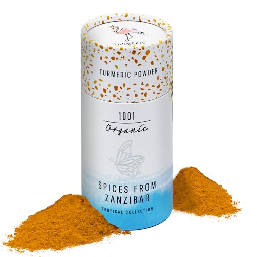 1001 Organic Kurkuma-Pulver aus Sansibar (45 g) - frischer Kurkuma gemahlen - aromatisches Gewürz - Curcuma - Turmeric Powder - für Goldene Milch - ideal für asiatische Gerichte