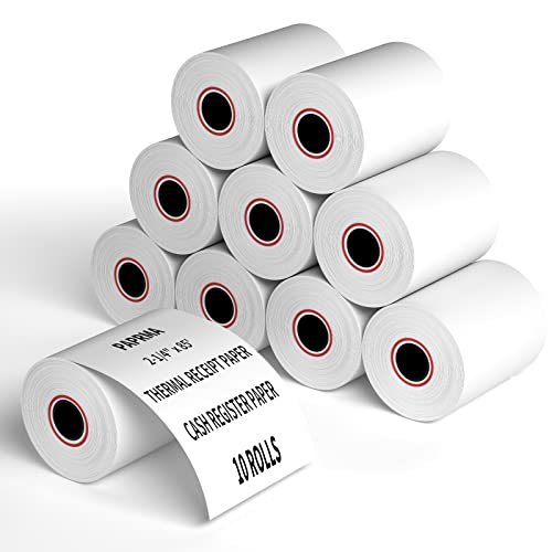 2 1/4'' X 85' Thermal Receipt Paper 10 Rolls, Paprma Pos Paper Cash Register Paper Rolls, Thermal Paper For Square Terminal Credit Card Machine Verifone Vx510 Vx570 Fd50 T4220 #TOP19