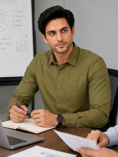 Image of Appel Touch Men's Cotton Blend Formal Shirt Full Sleeves