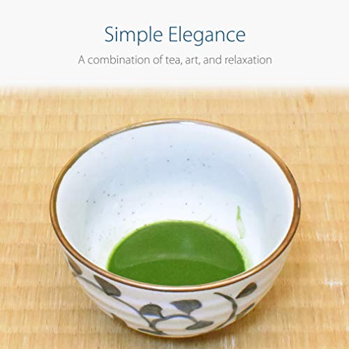 Premium Japanese Ceremonial Matcha Green Tea Chawan Bowl Full Kit Matcha Whisk Set With Accessories And Tools Bamboo Chasen Matcha Whisk Scoop And Holder (Vines) #TOP4