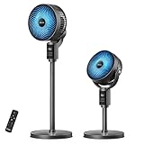 Air Pro 12" Pedestal Fan SmartVoice™ & Remote Control 3D Oscillation 12 HR Timer Quiet Copper Motor Air Cooling & Circulator Height Adjustable Fan- Small Fan with 6 Speeds 4 Modes Office Home Bedroom