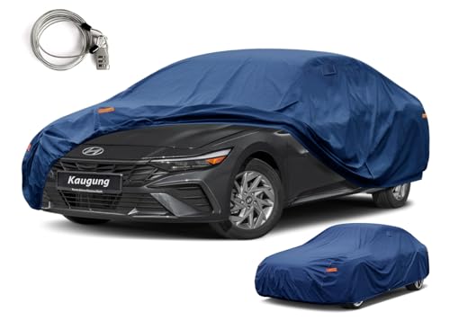 Image of Kaugung Heavy Duty Car Cover Custom Fit Hyundai Elantra (2012-2024), Waterproof All Weather Resistant Outdoor Sun Rain Dust Snow Protection with Anti-Theft Lock. (USA Warehouse, Within 3-7 Days)