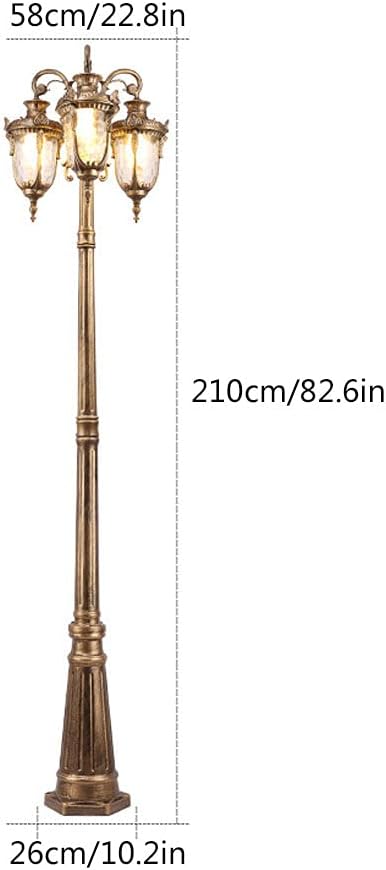 Lámpara de poste exterior 3 luces color bronce altura 210cm miniatura 3