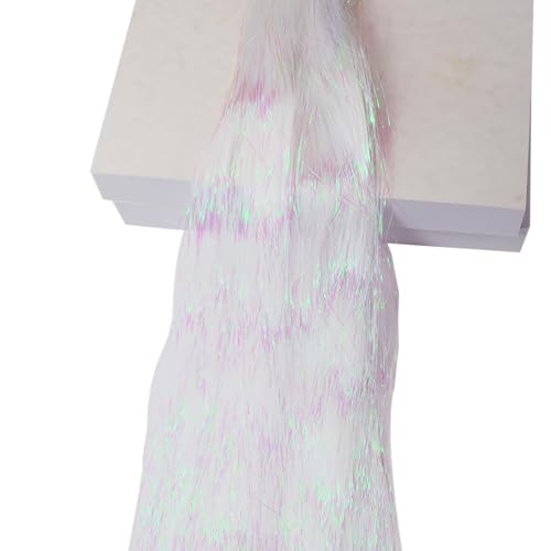 humyeam 2000 Strands Iridescent Tinsel Icicles for Christmas Tree, Xmas, Birthday Party Wedding Decorations 19.8" Inch, White