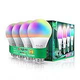 NOUS P3Z, ZigBee Bombilla E27 Led Blanco Cálido, RGB Regulable Lámpara con Control Remoto Decoración Bombilla Accesorios Compatible con Alexa Echo,Hue Bridge,Tuya, Google Home Assistant, M2QTT