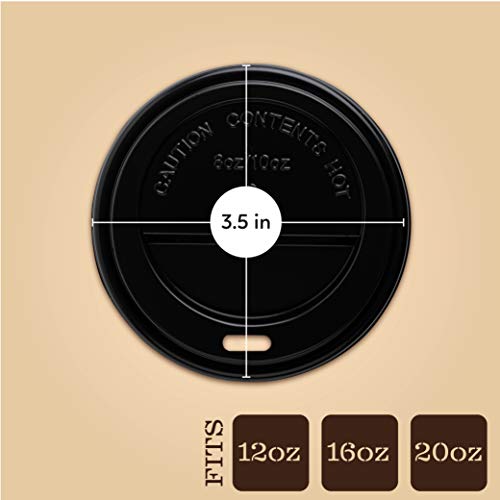 ELEGANT DISPOSABLES [100 PACK LIDS] Lids For 12,16,20 Ounce Paper Hot Cups - Coffee Cup for Espresso, Cold, or Hot Drinks, Tea, Coffee, Hot choclate - Thumbnail 3