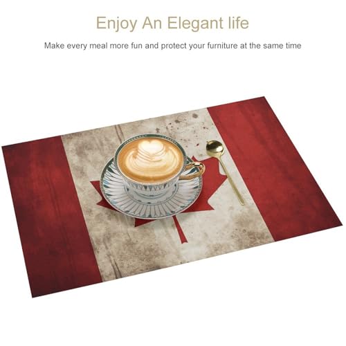 Tapis de table pour table à manger au style rétro canadien lavable - 4