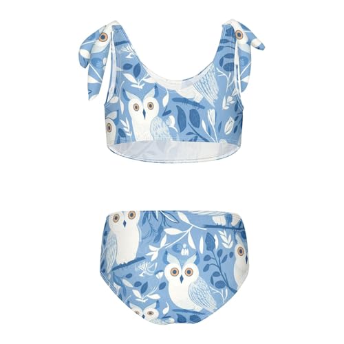 Owl Blue Girls 2 Pieces Kids Bikini Set Quick-Dry Swimsuits Swimming Suits Cute Shoulder Strap2