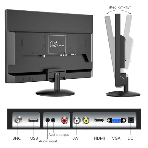 Image of 19 inch Monitor 1440x900 Desktop Monitor 16:10 Screen with HDMI VGA AV BNC USB Port, 60Hz, VESA, Remote Control, Built-in Speaker, Display for PC Computer Laptop